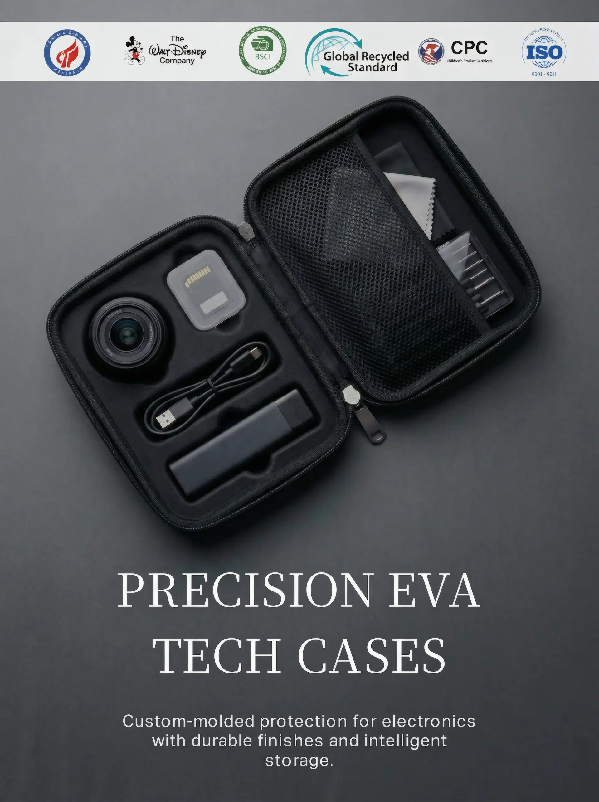 Open custom EVA protective case sample
